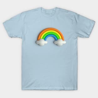 3D Rainbow and clouds T-Shirt